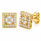 Four Leaf Clover Square Stud Earrings