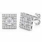 Four Leaf Clover Square Stud Earrings