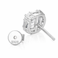 Emerald Cut Halo Stud Earrings