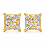 Baguette Square Shaped Stud Earring
