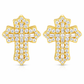 Baguette lris Cross Stud Earrings