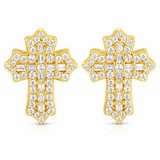 Baguette lris Cross Stud Earrings