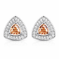 Triangle Color CZ Halo Stud Earring