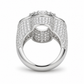 S925 Moissanite Signet Ring With Blue CZ Cross