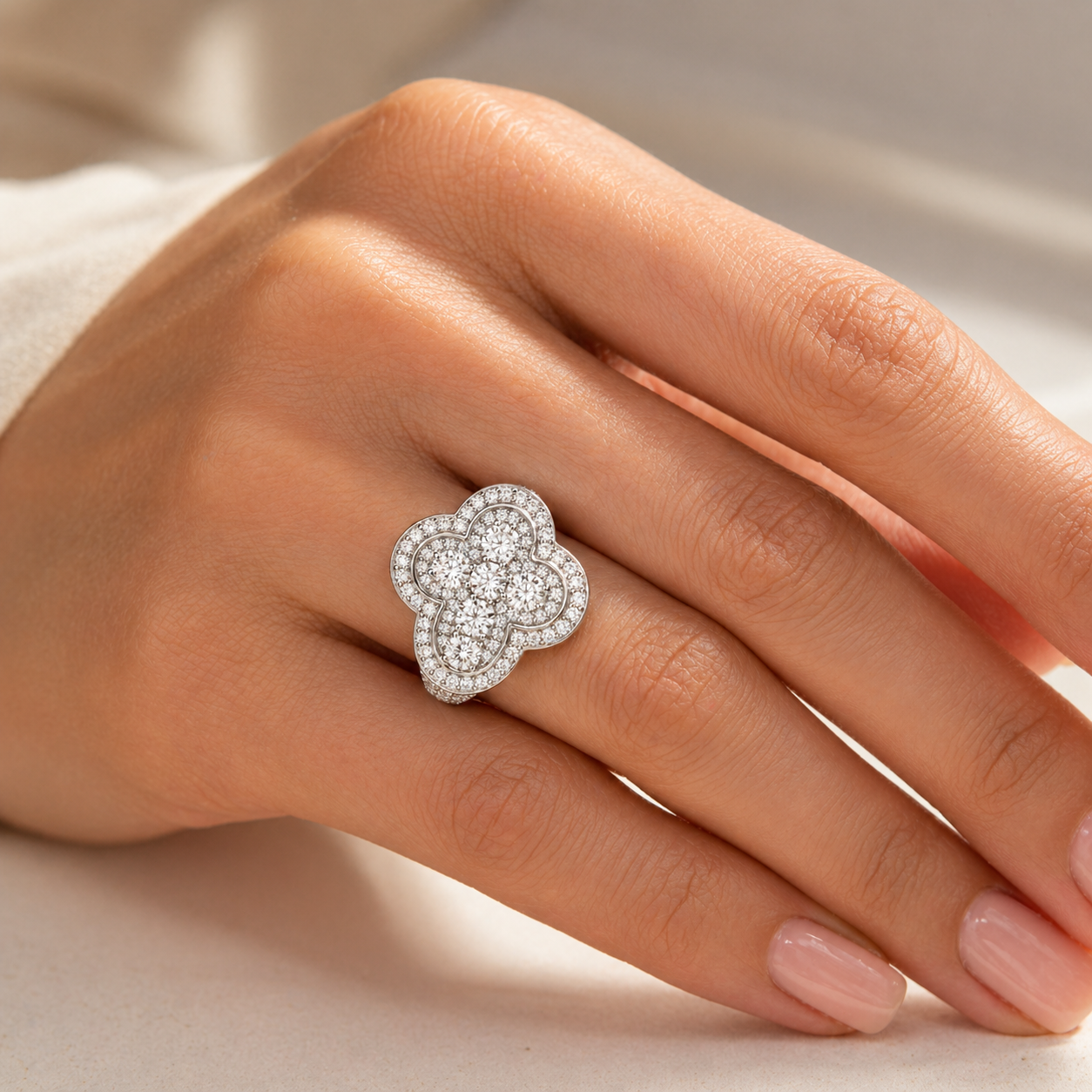 S925 Moissanite Signet Ring With Blue CZ Cross