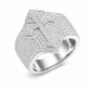 Iced Out Iris Cross Ring