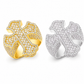 Iced Out Baguette Iris Cross Ring