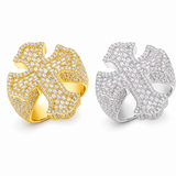 Iced Out Baguette Iris Cross Ring