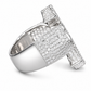 Iced Out Baguette Iris Cross Ring