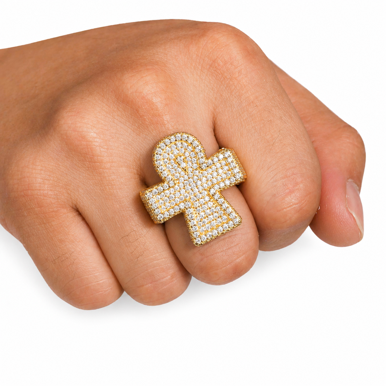 S925 Moissanite Christian Cross Ring