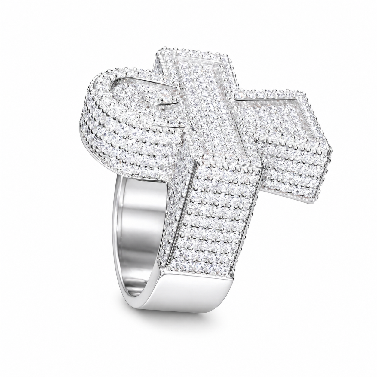 S925 Moissanite Christian Cross Ring