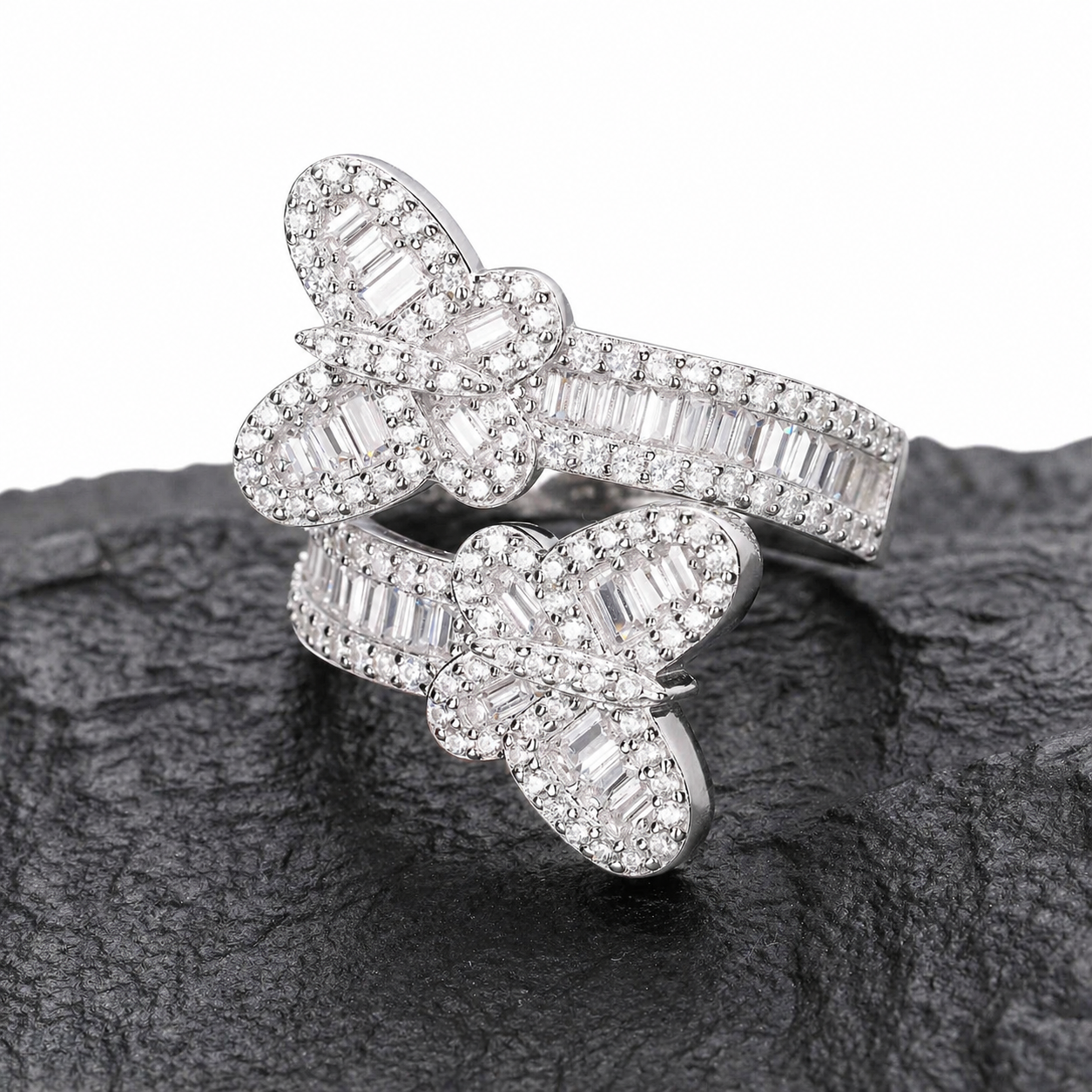 Baguette Butterfly Ring