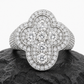 S925 Moissanite Signet Ring With Blue CZ Cross