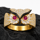 Baguette Color CZ Owl Ring