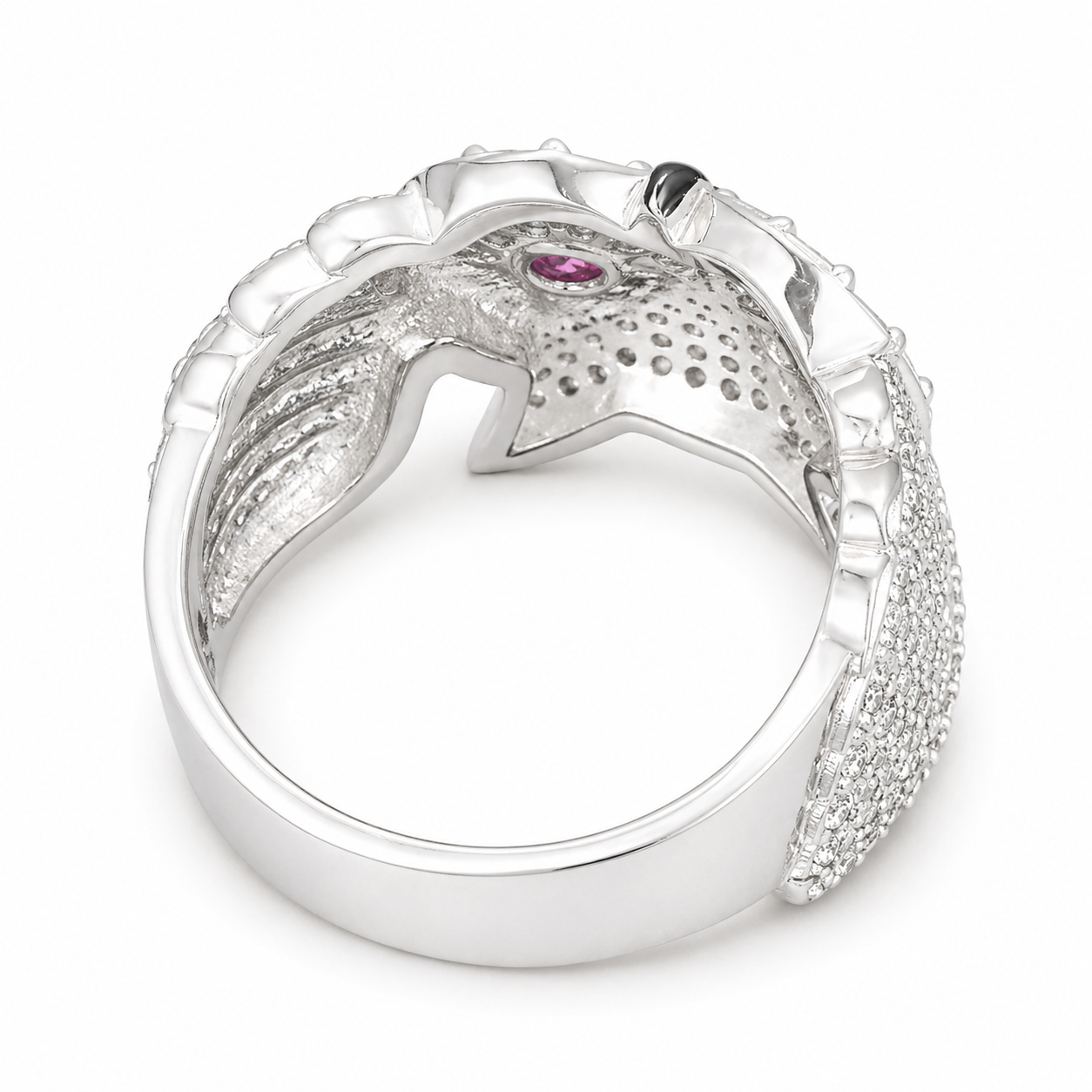 Baguette Color CZ Owl Ring