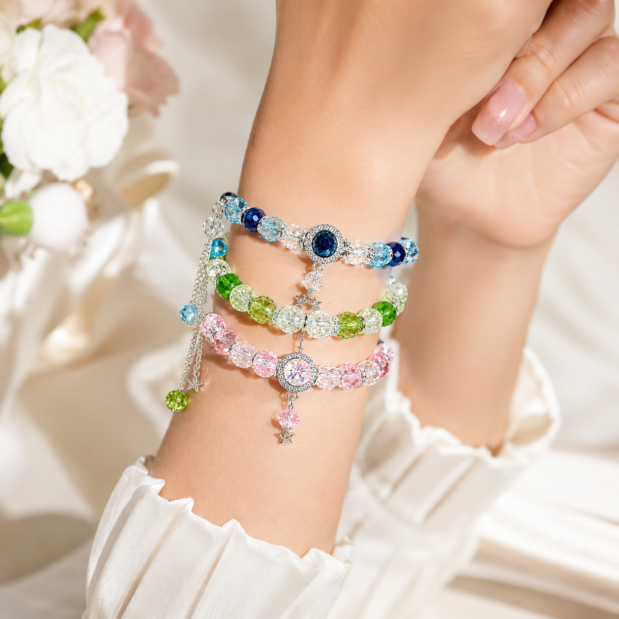 Sparkling Crystal Charm Bracelet