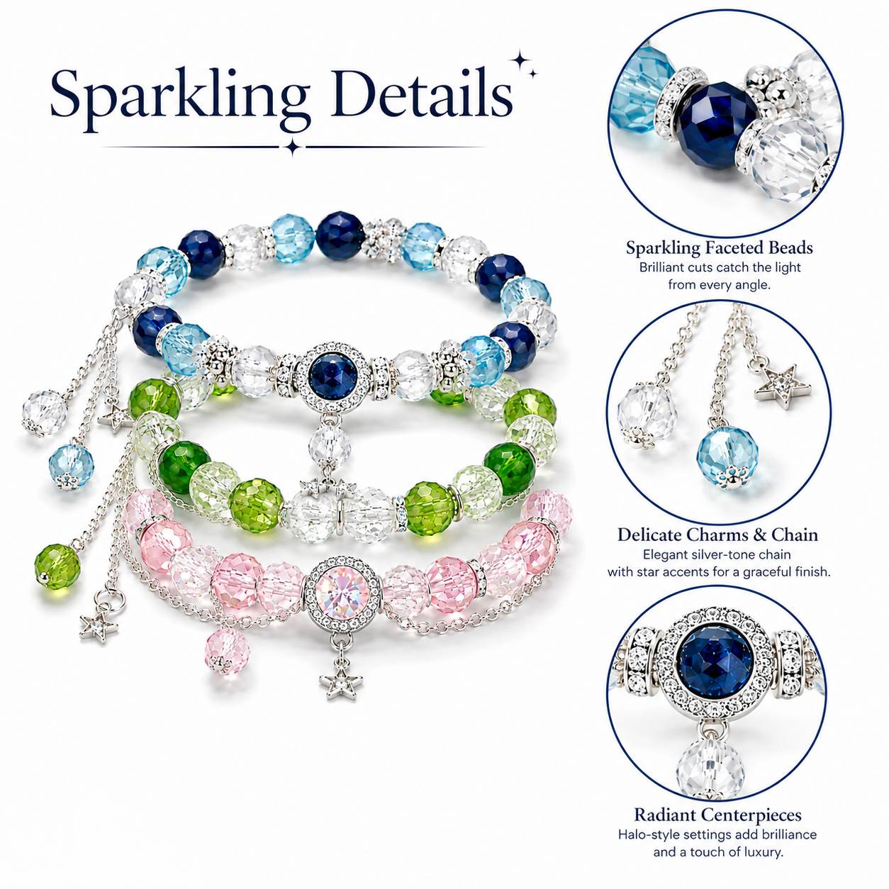 Sparkling Crystal Charm Bracelet