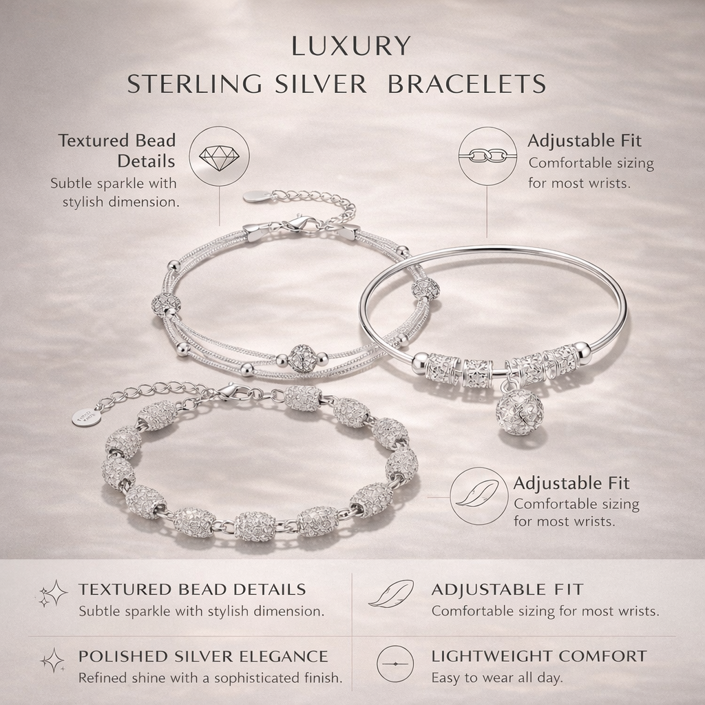 Elegant Silver Charm Bracelet