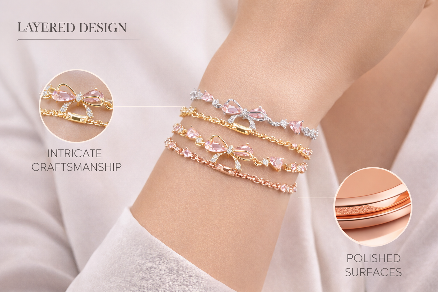 Zircon Butterfly Pink Bracelet