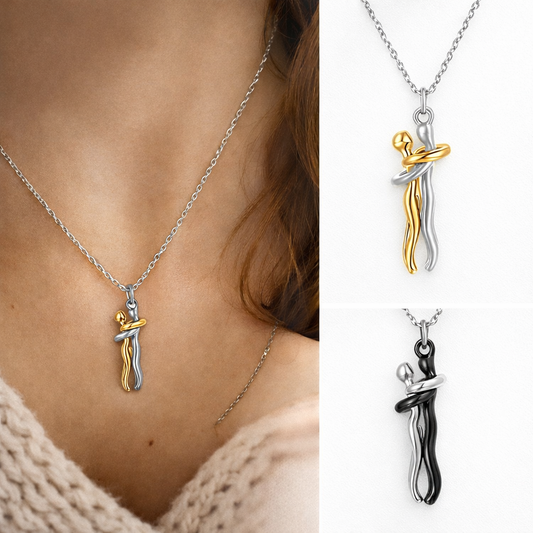 Forever Embrace Hug Couple Necklace