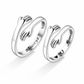 Silver Color Hug Couple Ring