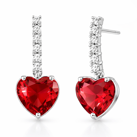 Starfish Drop Heart Earrings