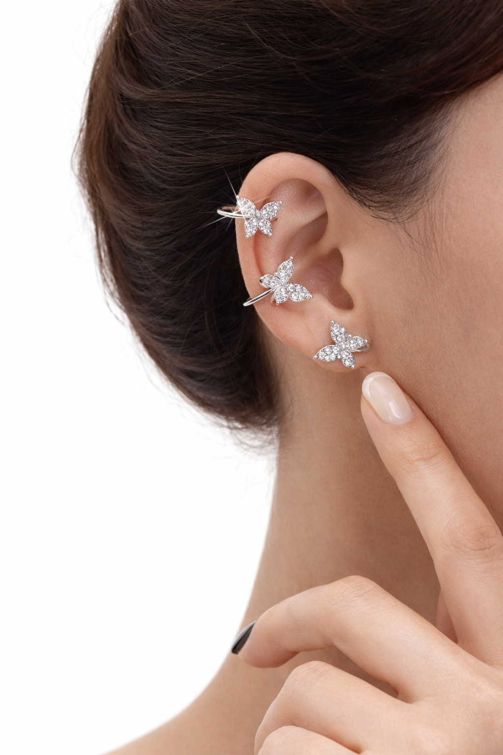 Butterfly Crystal Ear Cuff Earrings