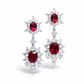 Red & White Dangle Earrings