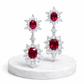 Red & White Dangle Earrings