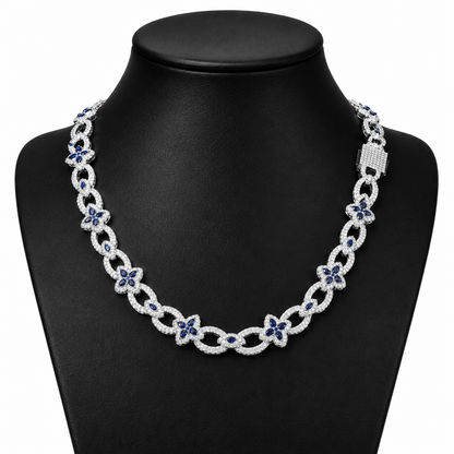 10.5mm S925 Moissanite Four Leaf Clover Evil Eye Link Chain