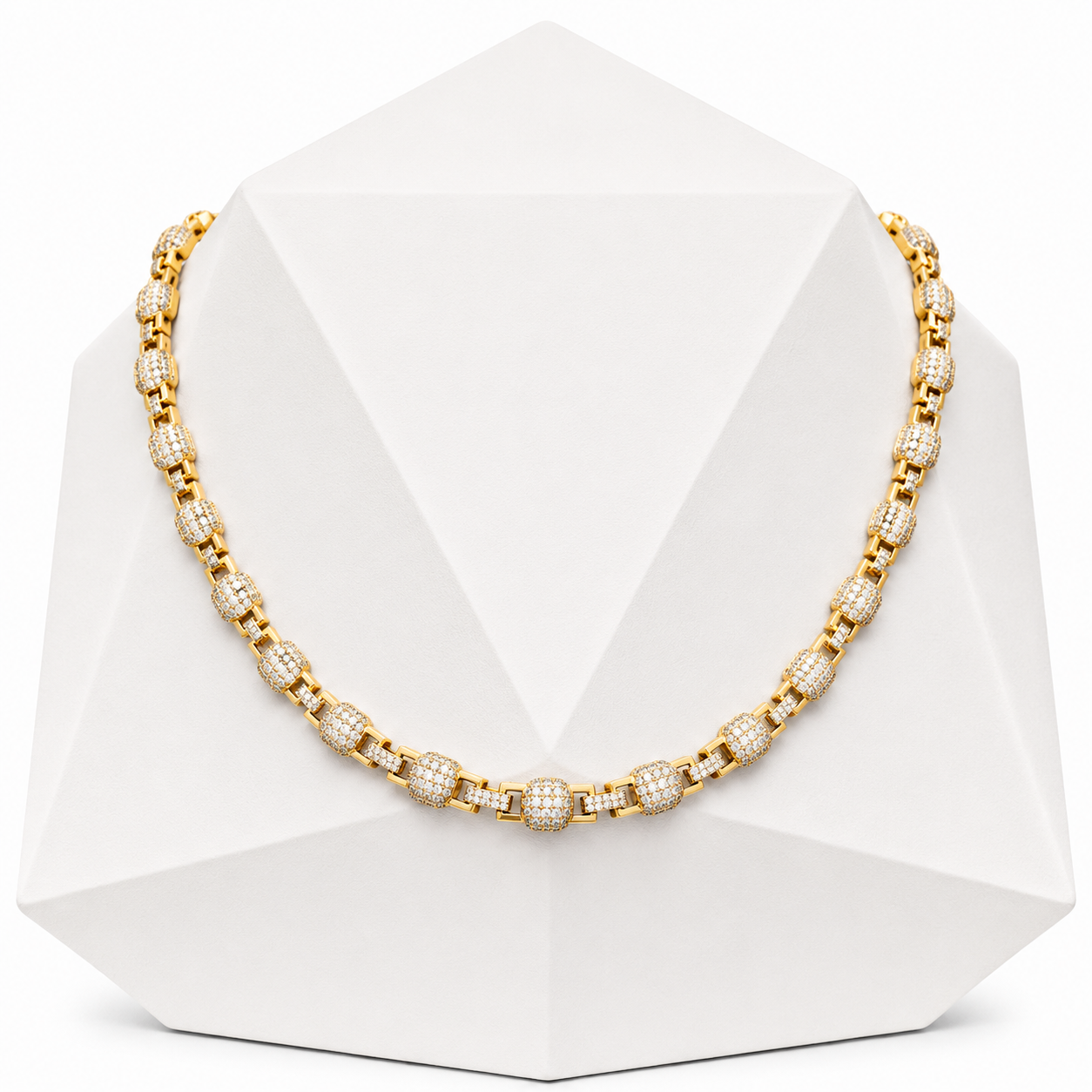 7mm S925 Moissanite Ball Box Link Chain