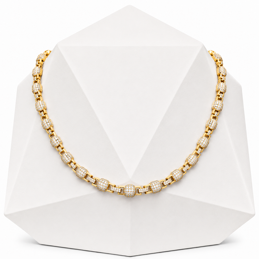 7mm S925 Moissanite Ball Box Link Chain