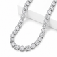 8mm S925 Moissanite Iced Clover Seal Halo Link Chain