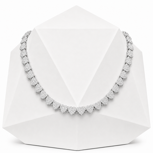 10mm S925 Baguette Moissanite Iced Heart Link Chain