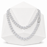 6mm Iced Out Three Stone Heart Tennis Chain