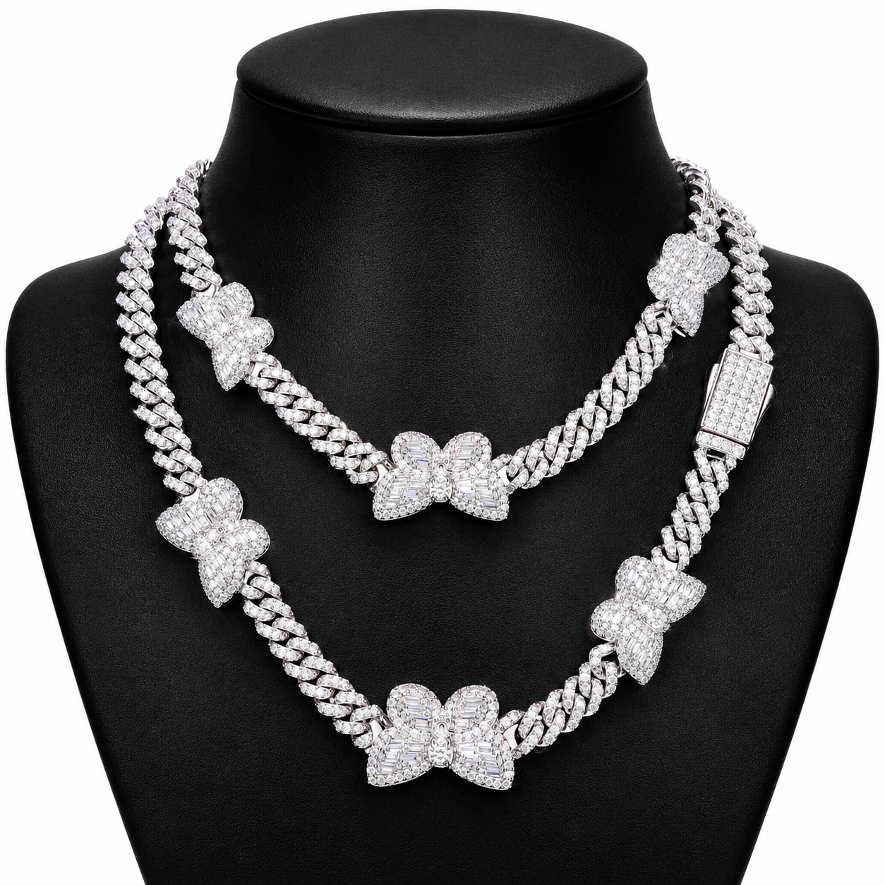11mm Baguette Butterfly Cuban Link Chain