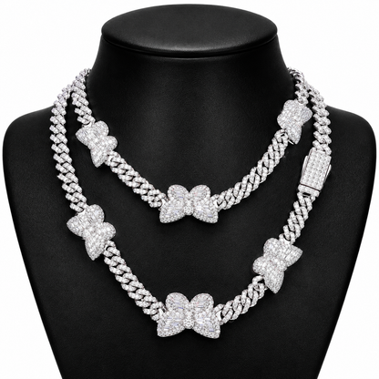 11mm Baguette Butterfly Cuban Link Chain