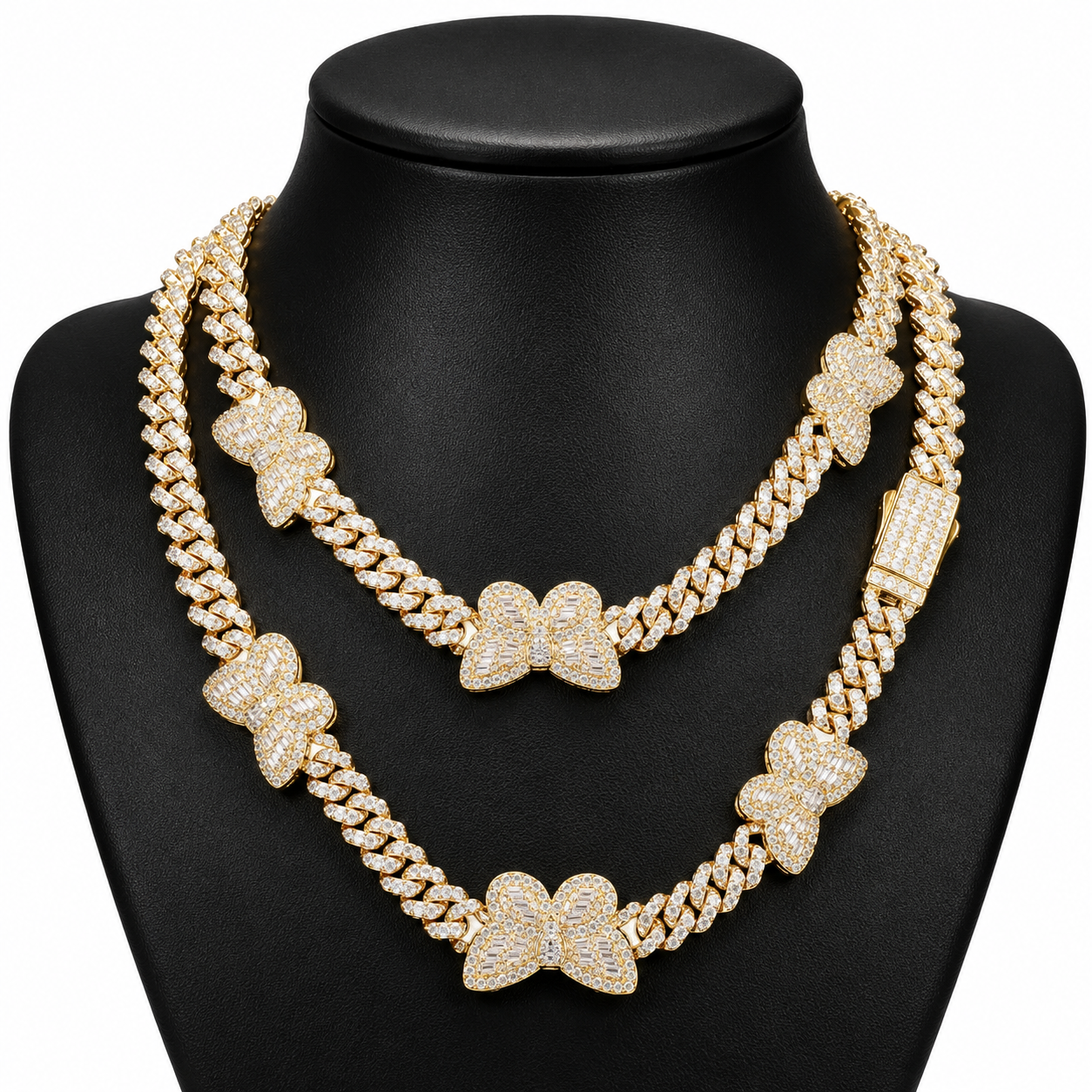 11mm Baguette Butterfly Cuban Link Chain