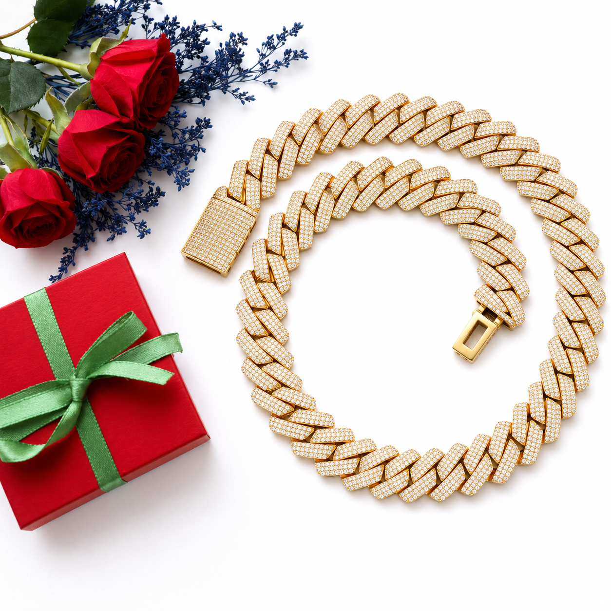 20mm 3 Rows Cuban Necklace
