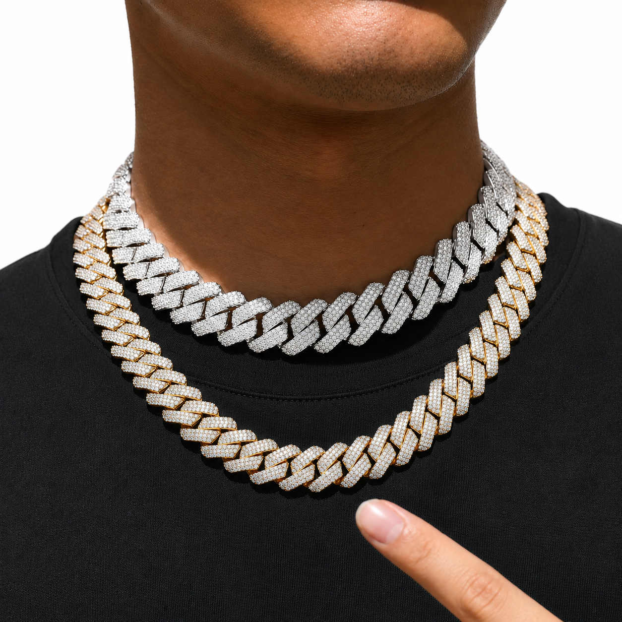 20mm 3 Rows Cuban Necklace
