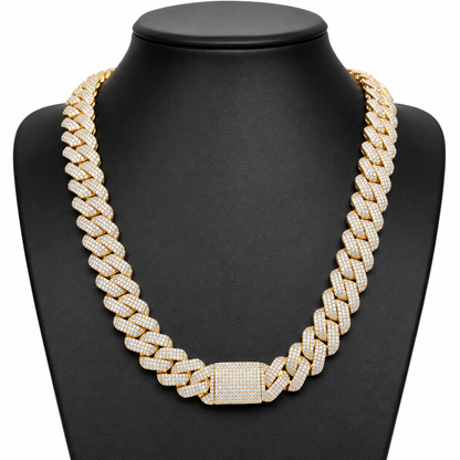 20mm 3 Rows Cuban Necklace