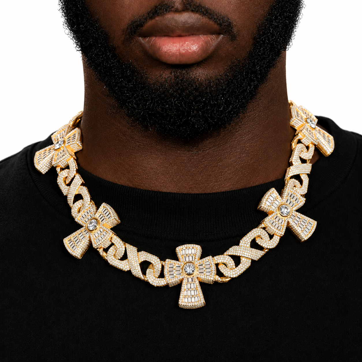 37mm Cross Cuban Link Chain