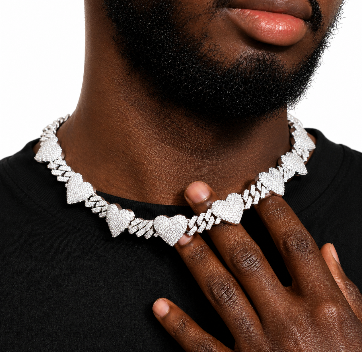 17mm Heart Cuban Llink Chain