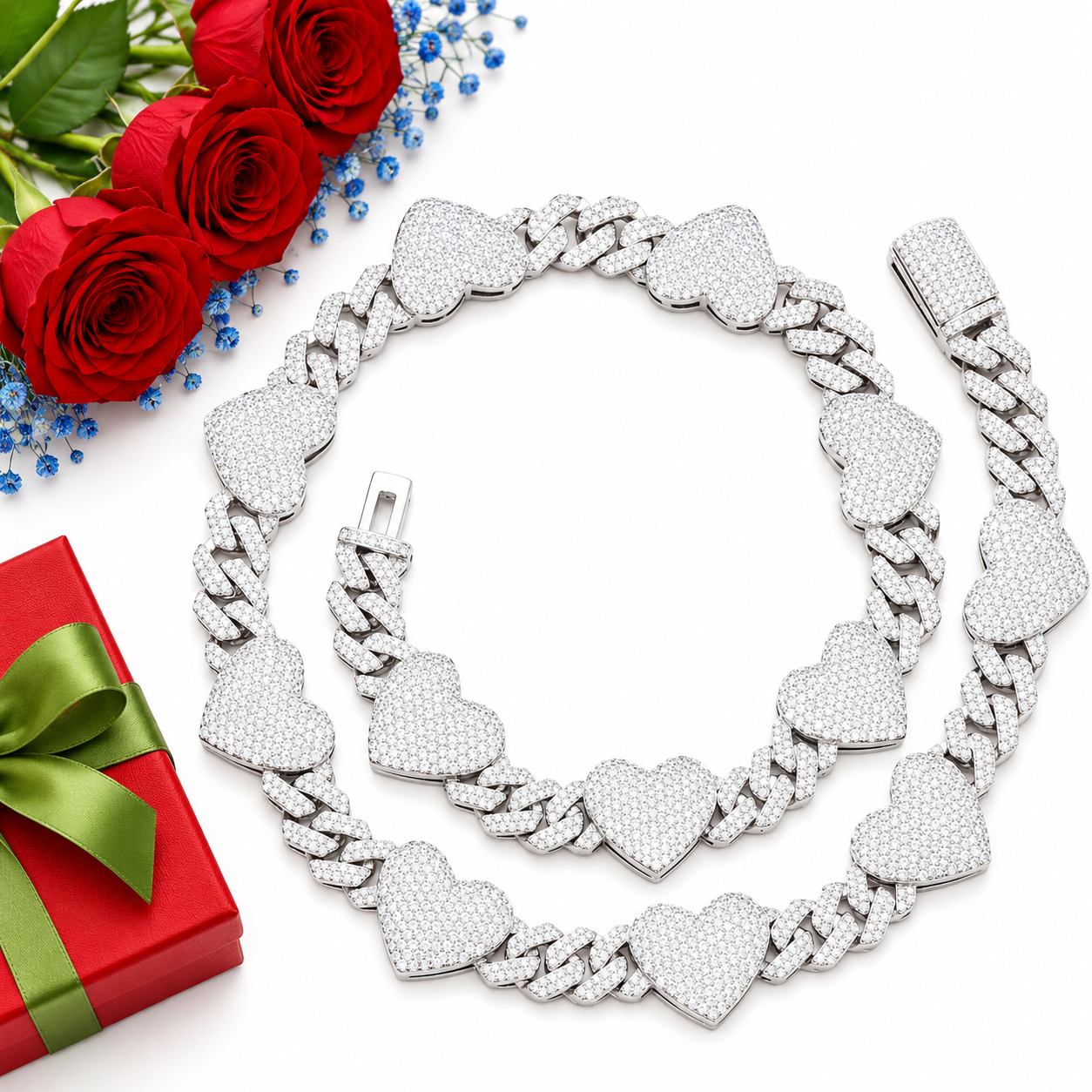 17mm Heart Cuban Llink Chain