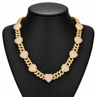 17mm Heart Cuban Llink Chain