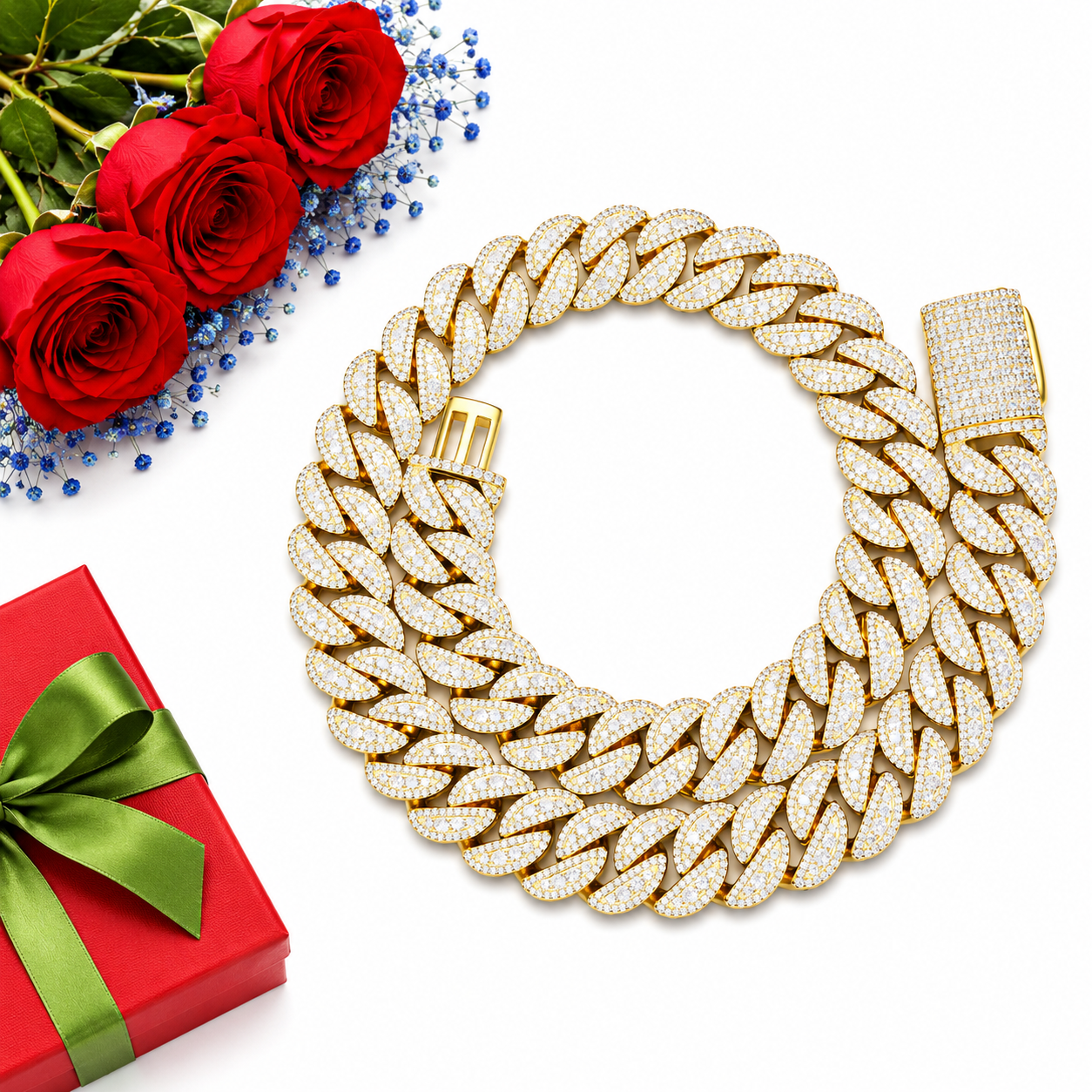 18mm Leaf Cuban Link Chain