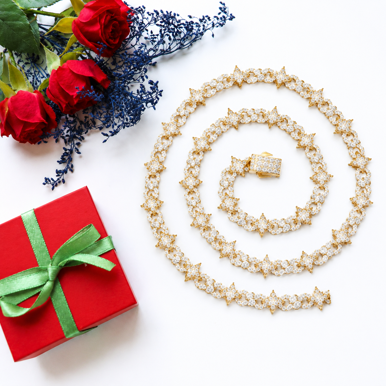 8mm Infinity Symbol Star Cuban Link Chain