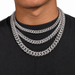 8mm 2 Rows Bubble Cuban Link Chain