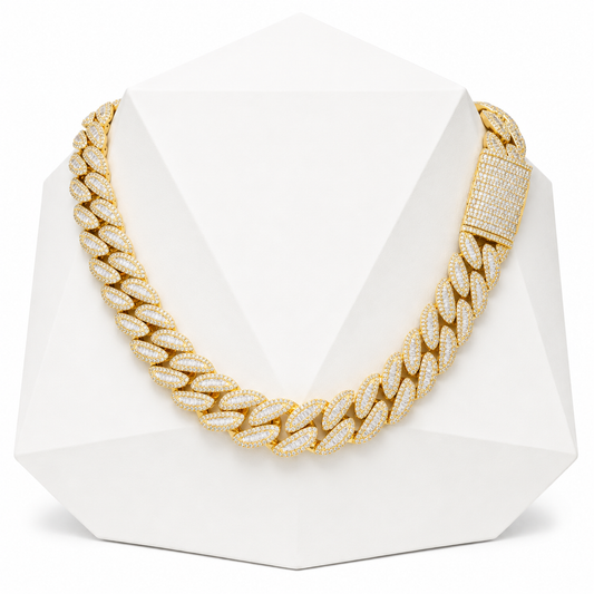 20mm Baguette leaf Cuban Link Chain