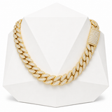 20mm Baguette leaf Cuban Link Chain